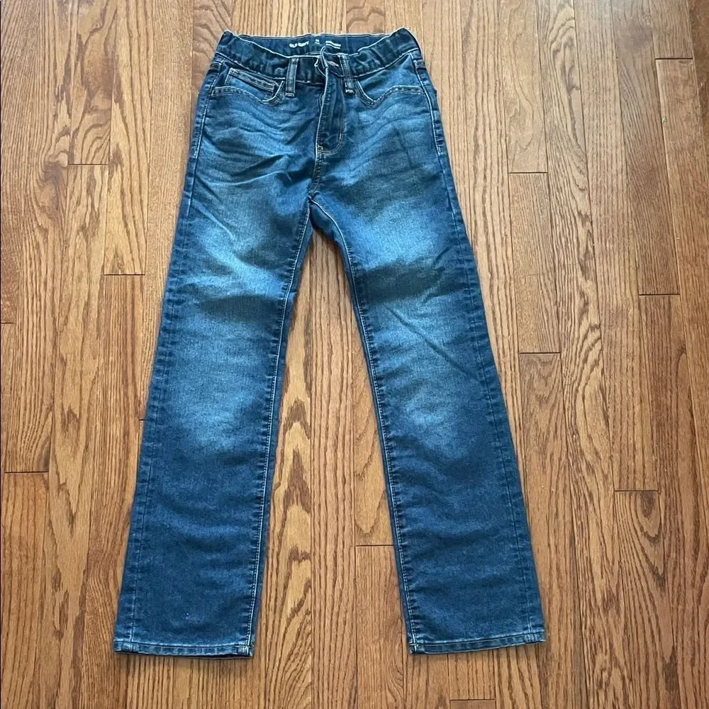 Old Navy Straight Leg Built in Tough Jeans Medium Wash Boy’s Sz 12 Slim